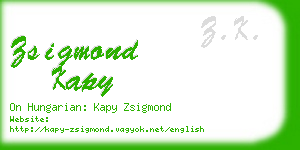 zsigmond kapy business card
